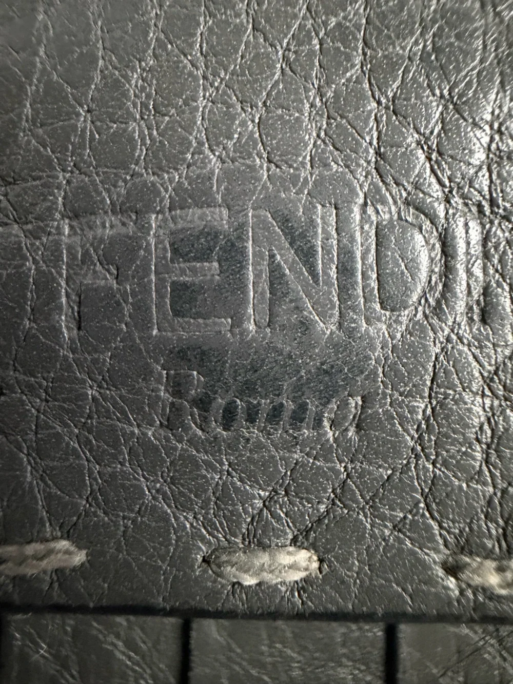 Vintage Fendi Roma Gray Pebbled Leather Continental Wallet